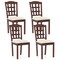 Set of 2 Classic Wood Kitchen Chairs with Cushioned Faux Leather Seats